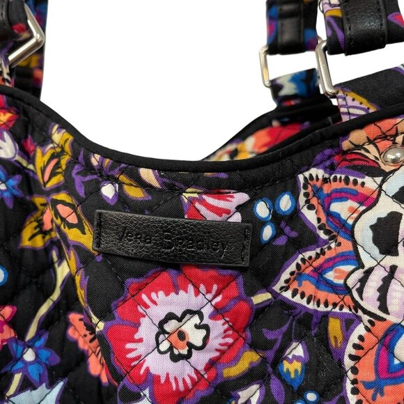 Vera Bradley Glenna Shoulder Bag Floral Medium Leather Details Multiple Pockets - Picture 2 of 12